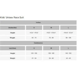 Arctica Youth Black Kat GS Race Suit -Ski Gear Store Arcticakidssizechart 86361a20 d301 422b 828c c530d0ae1684