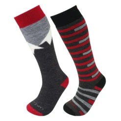 Lorpen Kids 2-Pack Ski Socks -Ski Gear Store USG LORPEN KIDS 2 PACK RED