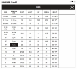 Arctix Reinforced Snow Pants - Kids -Ski Gear Store arctixsizechartkids